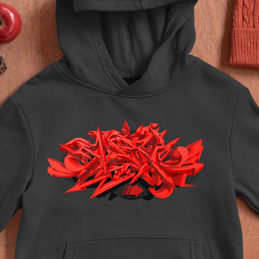Fire Red Graffiti Style - Basic Unisex Hoodie