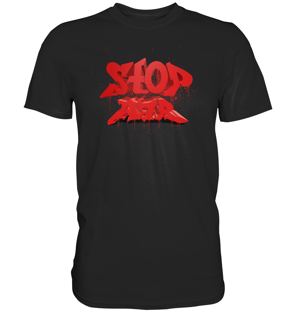 Stop War Blood Red Graffiti - Premium Shirt