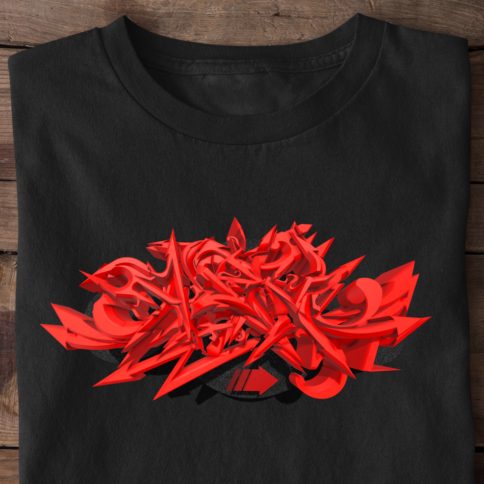 Fire Red Graffiti Style - Premium Shirt