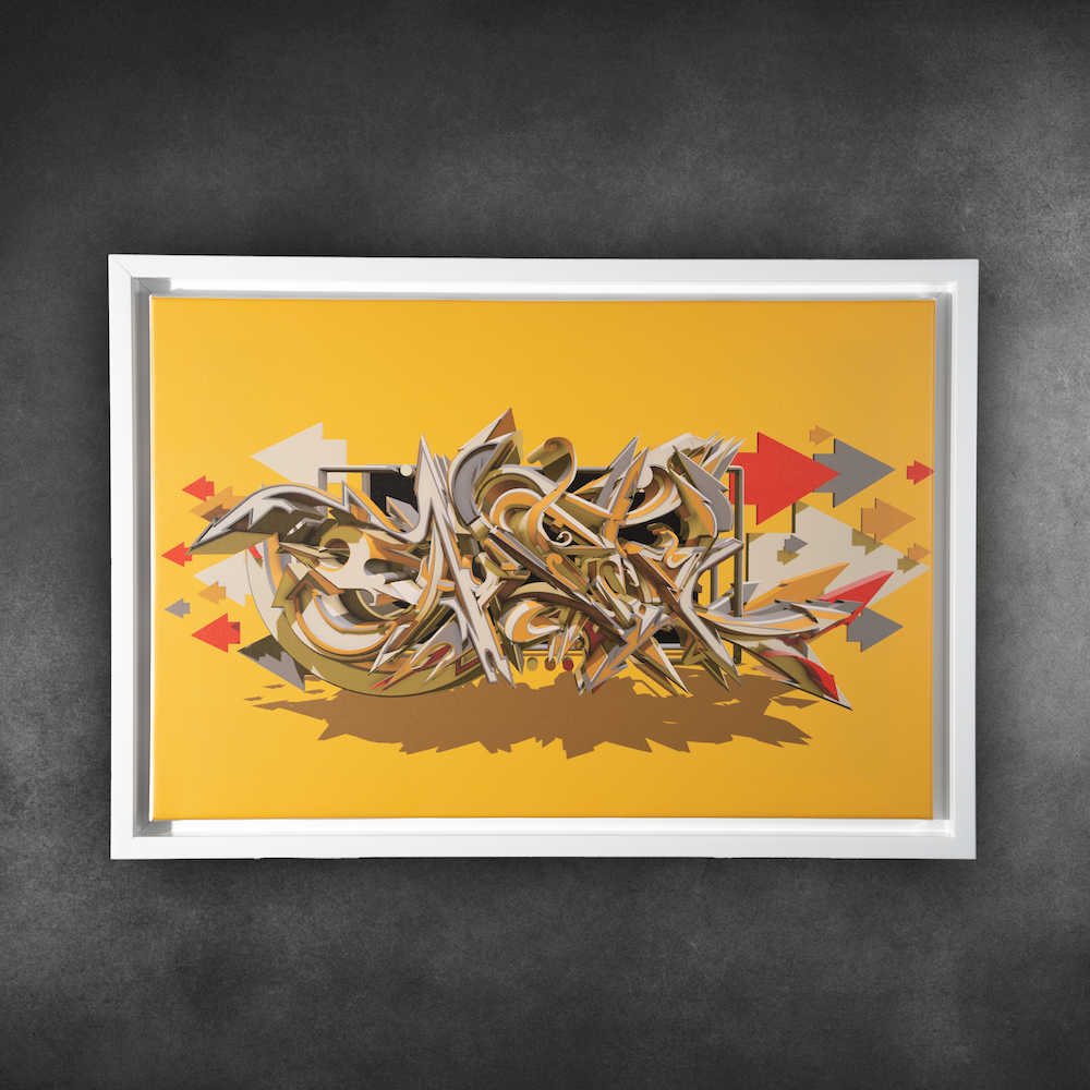 Arrow Style Yellow Edition Graffiti Art Premium Leinwand inkl. hochwertiger Rahmen