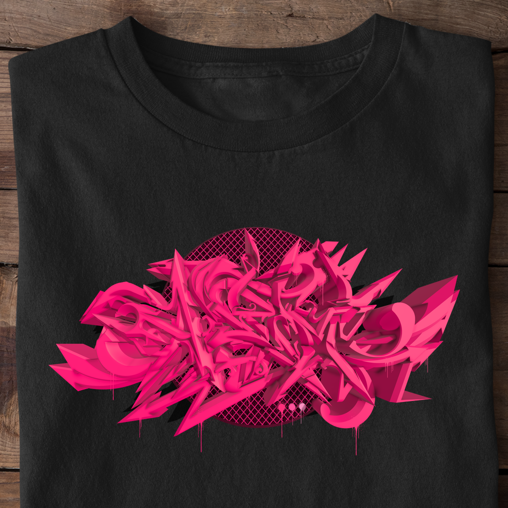 Pink Mic Graffiti Art - Ladies Premium Shirt