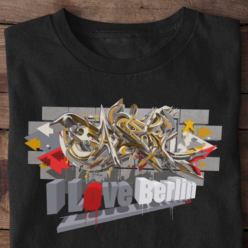 I Love Berlin Style Concrete Art - Premium Shirt