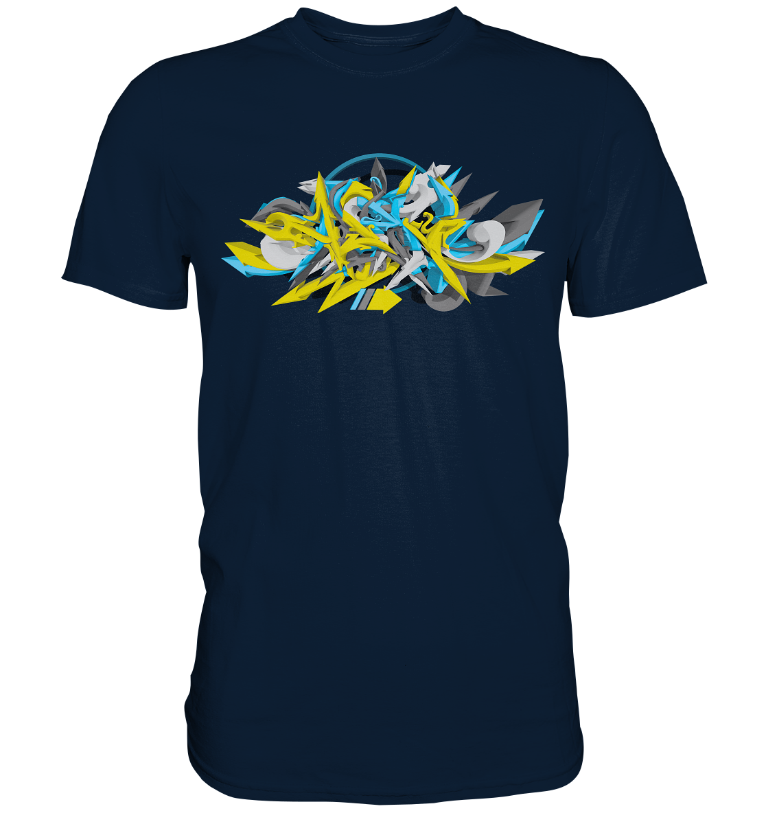 Turbo Blue Yellow Graffiti Art - Premium Shirt
