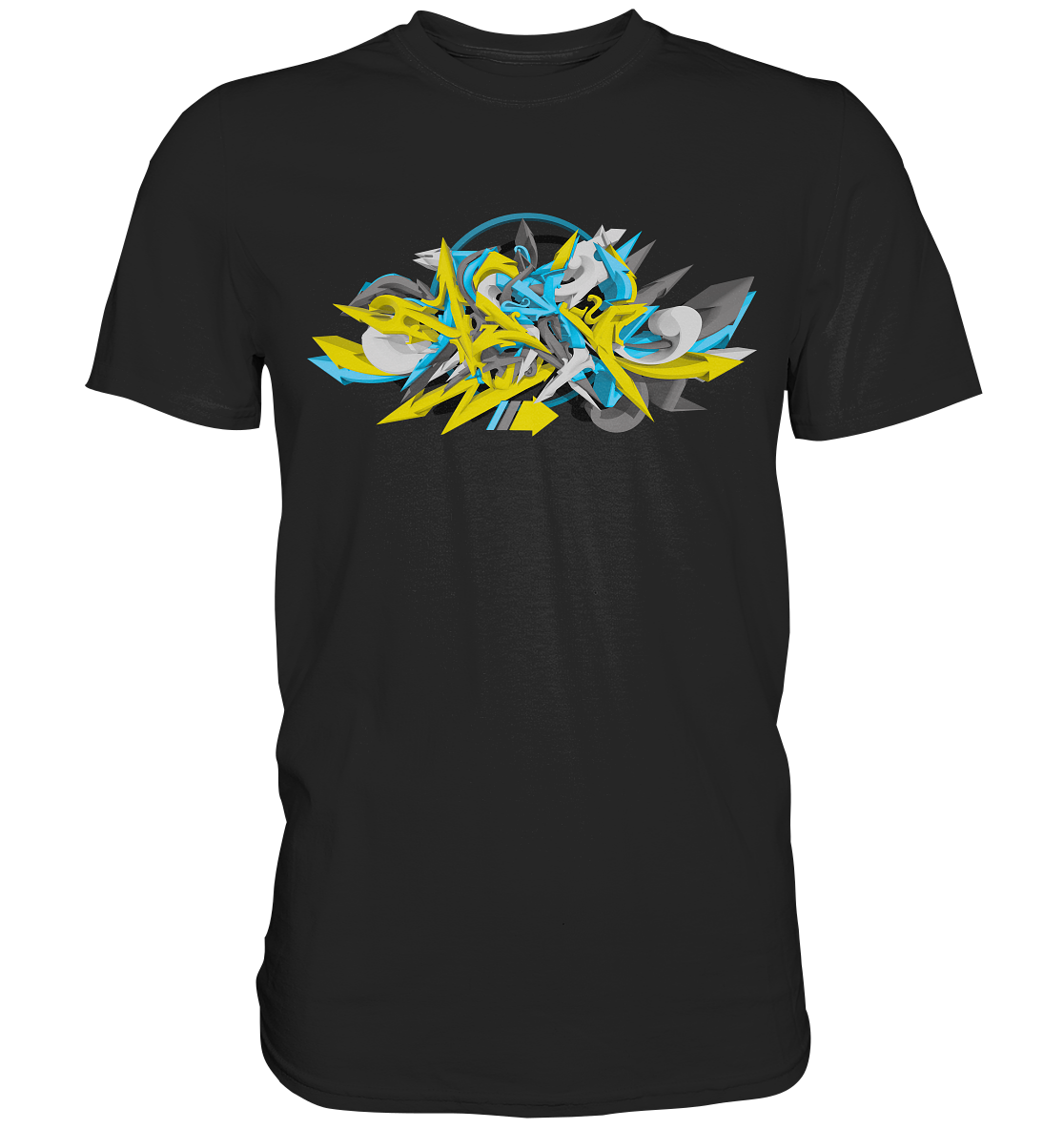 Turbo Blue Yellow Graffiti Art - Premium Shirt
