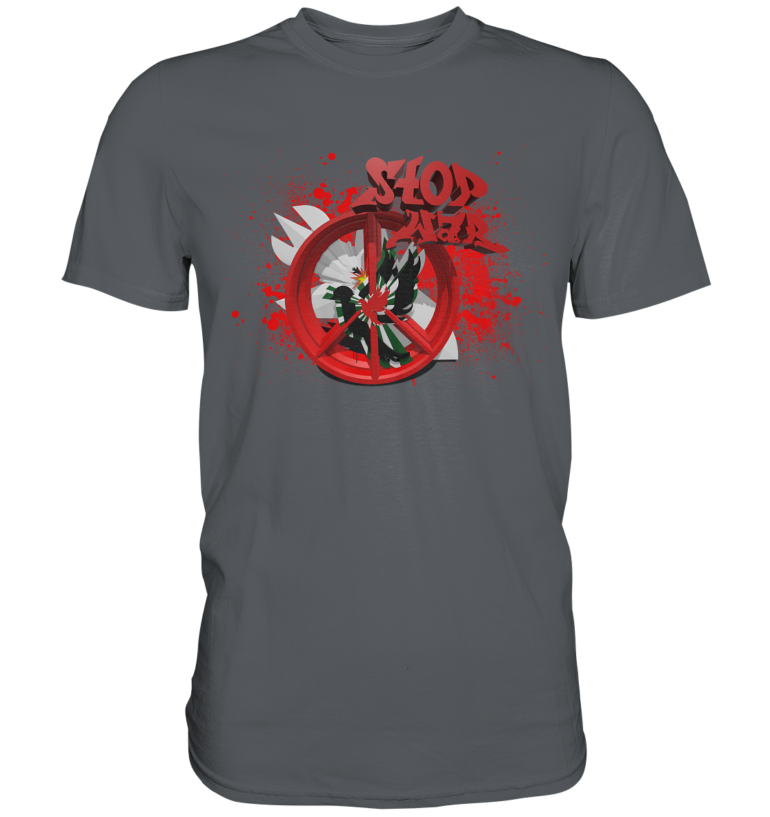 Stop War Piece Blood Edition Graffiti Art - Premium Shirt